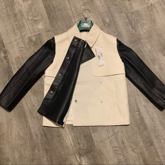 NWT! Rare LaCoste Structured Silk & Leather Jacket - Picture 8 of 10